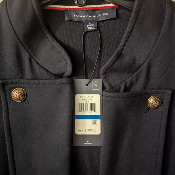 TOMMY HILFIGER Retail $110, Military Band Jacket, Navy, Women's XL, NWT - Picture 5 of 10